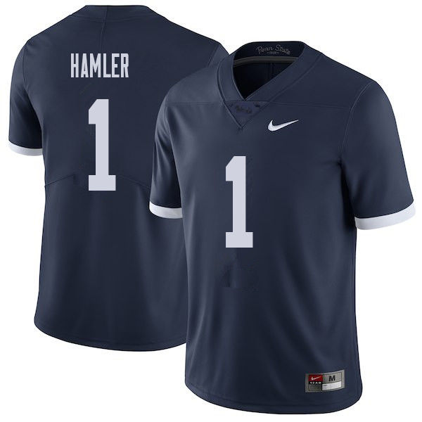 Men #1 K.J. Hamler Penn State Nittany Lions College Throwback Football Jerseys Sale-Navy